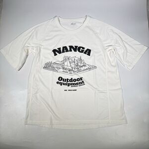 NANGA Outdoor Equipment Solo Camp T-Shirt Tee Shirt White Men's Size Large L